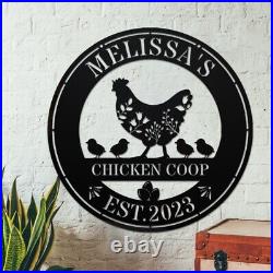 Personalized Chicken Coop Sign, Metal Chicken Coop Sign, Custom Chicken Coop Sign