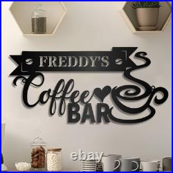 Personalized Coffee Bar Sign, Custom Coffee Name Sign, Coffee Bar Metal Wall Decor Personalized Coffee Bar Sign, Custom Coffee Name Sign, Coffee Bar Metal Wall Decor
