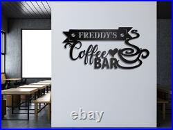 Personalized Coffee Bar Sign, Custom Coffee Name Sign, Coffee Bar Metal Wall Decor Personalized Coffee Bar Sign, Custom Coffee Name Sign, Coffee Bar Metal Wall Decor
