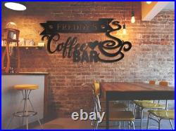 Personalized Coffee Bar Sign, Custom Coffee Name Sign, Coffee Bar Metal Wall Decor Personalized Coffee Bar Sign, Custom Coffee Name Sign, Coffee Bar Metal Wall Decor