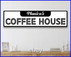 Personalized Coffee House Metal Sign Bar Pub Cafe Wall Decor Large Plaque USA