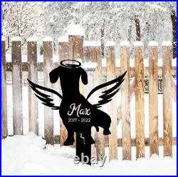 Personalized Dachshund Memorial Stake, Metal Stake, Dog Loss, Dog With Wings