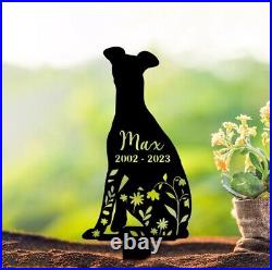 Personalized Dog Memorial Stake, Metal Stake, Whippets Dog, Sympathy Sign, Pet Gift