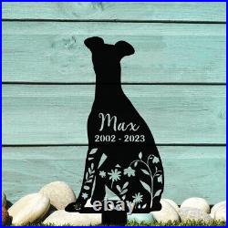 Personalized Dog Memorial Stake, Metal Stake, Whippets Dog, Sympathy Sign, Pet Gift