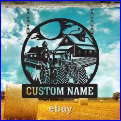 Personalized Farm Metal Sign, Farm Tractor Sign, Custom Tractor Art Farmhouse Sign