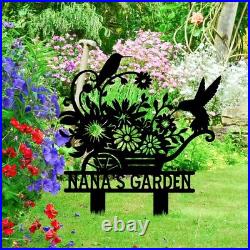 Personalized Garden Metal Sign, Custom Gardener Name Sign, Flower Garden Sign