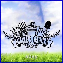 Personalized Garden Sign, Custom Gardener Name Sign, Garden Metal Sign, GardenDecor
