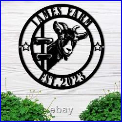 Personalized Goat Metal Sign, Goat Farm Sign, Ranch Farm Sign, Farm Sign