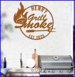 Personalized Grill Smoke Sign Personalized Grill Smoke Sign