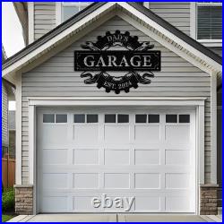 Personalized Hanging Garage Sign, Custom Garage Outdoor Decor, Metal Garage Signs