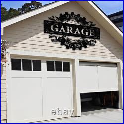 Personalized Hanging Garage Sign, Custom Garage Outdoor Decor, Metal Garage Signs