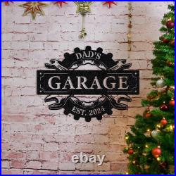 Personalized Hanging Garage Sign, Custom Garage Outdoor Decor, Metal Garage Signs