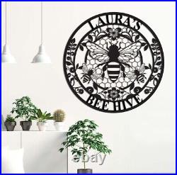 Personalized Honey Bee Metal Sign, Bee Metal Wall Art, Bee Wall Decor, Honey Wall