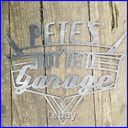 Personalized Hot Rod Garage Sign Vintage Retro Wall Art Drag Racing, Rat Rod