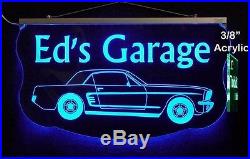 Personalized LED Sign, Ford Mustang Sign, Man Cave, Garage Sign, Antique Car
