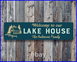 Personalized Lake House Sign Boat Decor Cabin Wall Art Lodge Rustic Metal Plaque