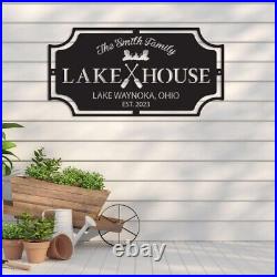 Personalized Lake House Sign, Custom Lake House Metal Sign, Lake House Wall Decor