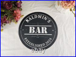 Personalized Metal Bar Sign Custom Name Wall Art & Patio Decor Gift