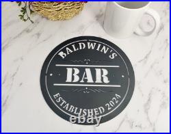 Personalized Metal Bar Sign Custom Name Wall Art & Patio Decor Gift