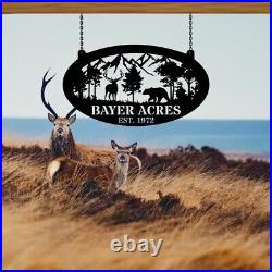 Personalized Metal Cabin Sign, Deer Metal Sign, Bear Sign, Outdoor Hunting, Hunter