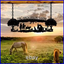 Personalized Metal Farm Sign, Custom Ranch Sign, Farmhouse Decor, Farmer Gift