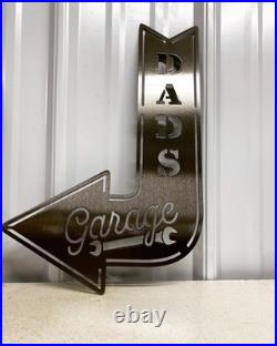 Personalized Metal Garage Sign Custom Name & Color, Gift for Dad