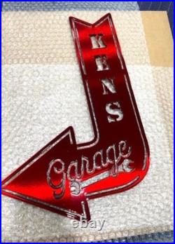 Personalized Metal Garage Sign Custom Name & Color, Gift for Dad