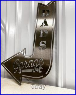 Personalized Metal Garage Sign Custom Name & Color, Gift for Dad