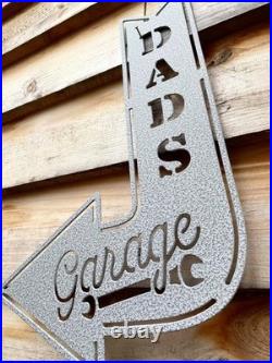 Personalized Metal Garage Sign Custom Name & Color, Gift for Dad