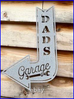 Personalized Metal Garage Sign Custom Name & Color, Gift for Dad