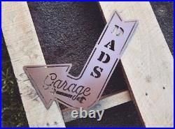 Personalized Metal Garage Sign Custom Name & Color, Gift for Dad