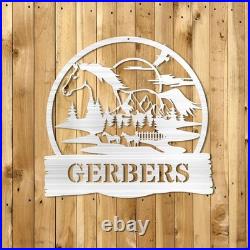 Personalized Metal Ranch Sign, Custom Horse Ranch Sign, Metal Hose Sign, Camp Sign
