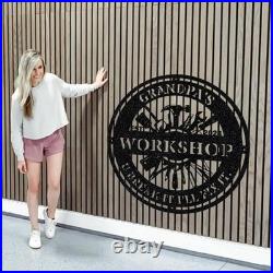 Personalized Papa Workshop Metal Sign, Workshop Sign, Garage Sign, Dad's Gift