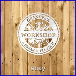 Personalized Papa Workshop Metal Sign, Workshop Sign, Garage Sign, Dad's Gift