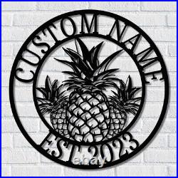 Personalized Pineapple Metal Sign, Custom Pineapple sign, Pineapple Sign, Beach Sig