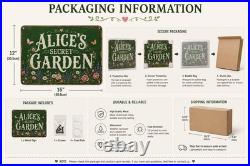 Personalized Secret Garden Metal Sign Vintage Floral Decor Custom Name Plaque