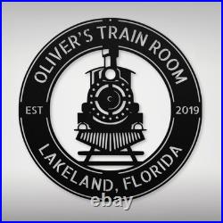 Personalized Train Front Metal Sign Custom Vintage Decor for Train Lovers Gift Personalized Train Front Metal Sign Custom Vintage Decor for Train Lovers Gift