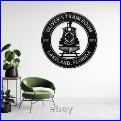 Personalized Train Front Metal Sign Custom Vintage Decor for Train Lovers Gift Personalized Train Front Metal Sign Custom Vintage Decor for Train Lovers Gift