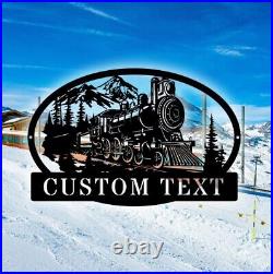 Personalized Train Sign Railroad Sign Train Custom Railway Sign Train Metal Sign