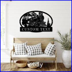 Personalized Train Sign Railroad Sign Train Custom Railway Sign Train Metal Sign