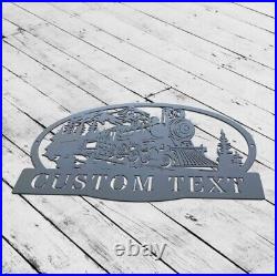 Personalized Train Sign Railroad Sign Train Custom Railway Sign Train Metal Sign