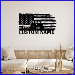 Personalized US Tractor Metal Wall Art Metal Tractor Sign Custom Farmhouse Metal