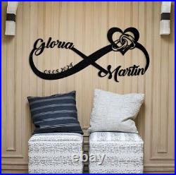 Personalized Wedding Gift for Couple, Infinity Metal Sign, Love Sign, Wedding Date