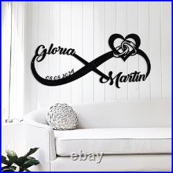Personalized Wedding Gift for Couple, Infinity Metal Sign, Love and Wedding Date Personalized Wedding Gift for Couple, Infinity Metal Sign, Love and Wedding Date