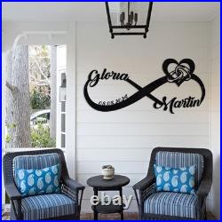Personalized Wedding Gift for Couple, Infinity Metal Sign, Love and Wedding Date Personalized Wedding Gift for Couple, Infinity Metal Sign, Love and Wedding Date