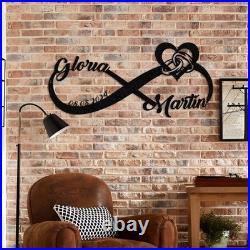 Personalized Wedding Gift for Couple, Infinity Metal Sign, Love and Wedding Date Personalized Wedding Gift for Couple, Infinity Metal Sign, Love and Wedding Date