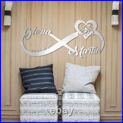 Personalized Wedding Gift for Couple, Infinity Metal Sign, Love and Wedding Date Personalized Wedding Gift for Couple, Infinity Metal Sign, Love and Wedding Date