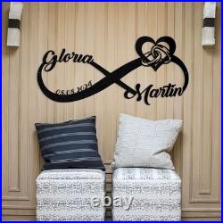 Personalized Wedding Gift for Couple, Infinity Metal Sign, Love and Wedding Date Personalized Wedding Gift for Couple, Infinity Metal Sign, Love and Wedding Date