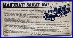 Philippines Jeepney Metal 2d Signage Vintage Collectible Nos Htf Sealed D-3089