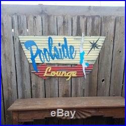Poolside Lounge Mid-Century Retro Painted Flat Metal Sign FREE SHIPPING
